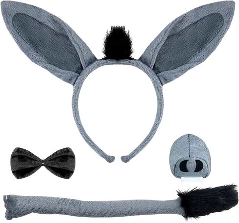 Animal Costume Accessory Cosplay Mouse Donkey Ear Tail Bow Tie Set Birthday Halloween Christmas Party Dress Up Costume Set in Saudi Arabia
