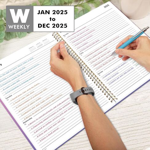مخطط أسبوعي وشهري 2025 - من يناير 2025 إلى ديسمبر 2025، 8.5 بوصة × 11 بوصة، مخطط التقويم الأكاديمي 2025 مع 100 جرام في المتر المربع، جيب داخلي، ربط حلزوني، شريط إغلاق مرن، صفحات ملاحظات in Saudi Arabia