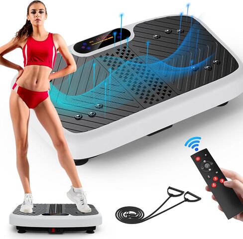 Vibration Plate Exercise Machine, Arvnka Power Waver Vibration Plate for Lymphatic Drainage,Vibrating Plate Machine with Resistance Bands & Remote for Weight Loss for Women Men,Home Exercise Equipment in Saudi Arabia