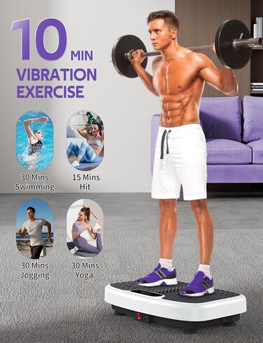 Vibration Plate Exercise Machine, Arvnka Power Waver Vibration Plate for Lymphatic Drainage,Vibrating Plate Machine with Resistance Bands & Remote for Weight Loss for Women Men,Home Exercise Equipment in Saudi Arabia