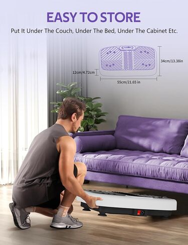 Vibration Plate Exercise Machine, Arvnka Power Waver Vibration Plate for Lymphatic Drainage,Vibrating Plate Machine with Resistance Bands & Remote for Weight Loss for Women Men,Home Exercise Equipment in Saudi Arabia