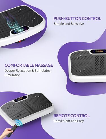 Vibration Plate Exercise Machine, Arvnka Power Waver Vibration Plate for Lymphatic Drainage,Vibrating Plate Machine with Resistance Bands & Remote for Weight Loss for Women Men,Home Exercise Equipment in Saudi Arabia