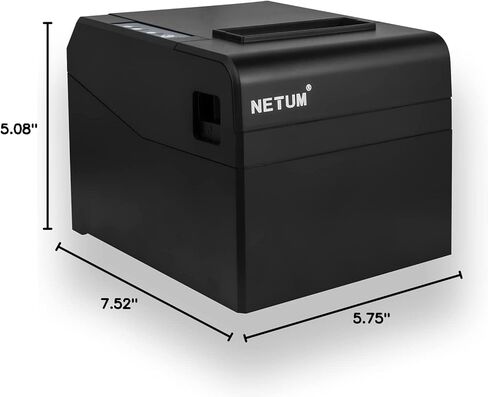 NETUM طابعة إيصالات حرارية 80 مم، طابعة واي فاي POS مع قاطع تلقائي، منفذ USB إيثرنت تسلسلي LAN يدعم درج النقود ESC/POS in Kuwait