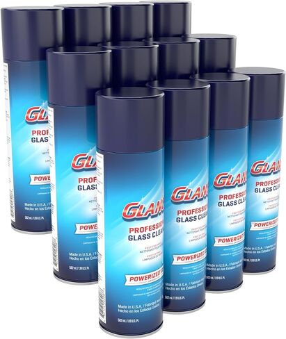 منظف ​​الزجاج الاحترافي القوي من GLANCE 101109731، تركيبة رغوية تلتصق بالنوافذ والمرايا والأسطح الصلبة، رذاذ الهباء الجوي، 19 أونصة in Kuwait