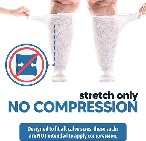 جوارب Viasox EasyStretch لمرضى السكري للرجال والنساء، جزء علوي غير مربوط، مقدمة غير مدرزة، مقاس فضفاض، 4 عبوات، كفوف وبتلات in Kuwait