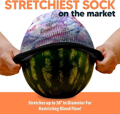 جوارب Viasox EasyStretch لمرضى السكري للرجال والنساء، جزء علوي غير مربوط، مقدمة غير مدرزة، مقاس فضفاض، 4 عبوات، كفوف وبتلات in Kuwait