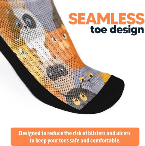 جوارب Viasox EasyStretch لمرضى السكري للرجال والنساء، جزء علوي غير مربوط، مقدمة غير مدرزة، مقاس فضفاض، 4 عبوات، كفوف وبتلات in Kuwait