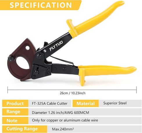 LK-250 Heavy Duty Cable Cutters, Multifunctional Labor-saving Long Arm Wire Cutter Pliers, Electrical Heavy Duty Cable Cutters for Cutting Copper and Aluminum Cable Up to 250mm² in Saudi Arabia