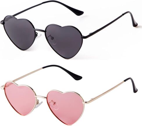 SORVINO Heart shaped Sunglasses Vintage Fashion Metal Frame Cute Lovely Style Polarized Pink Glasses for Festival Party Favor in Kuwait