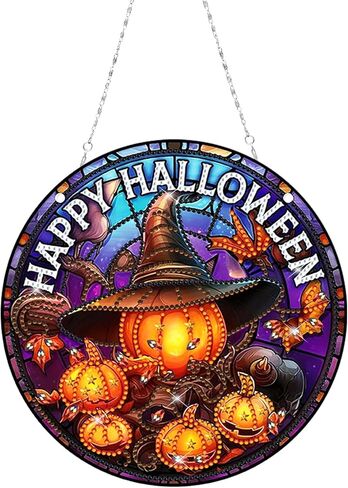 عيد الميلاد تخزين الماس اللوحة شنقا مجموعات DIY الاكريليك الماس الفن Suncatchers جدار علامة نافذة جنوم إكليل الرعب الماس اللوحة عيد الميلاد جورب قلادة الحلي الزينة للبالغين (C) in Kuwait