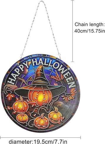 عيد الميلاد تخزين الماس اللوحة شنقا مجموعات DIY الاكريليك الماس الفن Suncatchers جدار علامة نافذة جنوم إكليل الرعب الماس اللوحة عيد الميلاد جورب قلادة الحلي الزينة للبالغين (C) in Kuwait