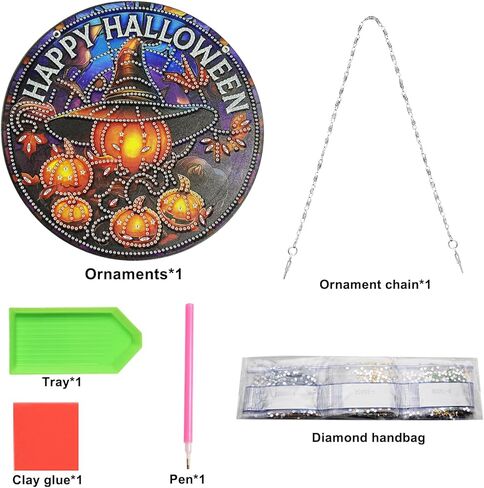 عيد الميلاد تخزين الماس اللوحة شنقا مجموعات DIY الاكريليك الماس الفن Suncatchers جدار علامة نافذة جنوم إكليل الرعب الماس اللوحة عيد الميلاد جورب قلادة الحلي الزينة للبالغين (C) in Kuwait