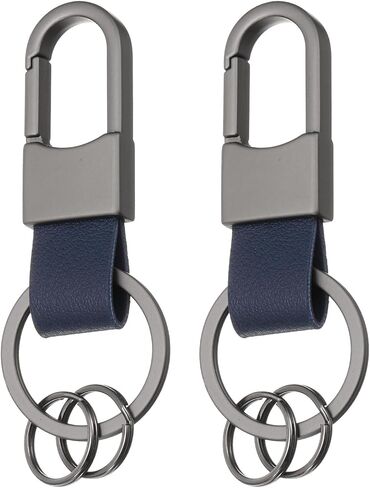 HARFINGTON Car Keychain Clip Leather Key Ring Key Holder Organizer with Detachable Key Rings for Men Women in Saudi Arabia