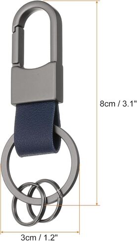 HARFINGTON Car Keychain Clip Leather Key Ring Key Holder Organizer with Detachable Key Rings for Men Women in Saudi Arabia