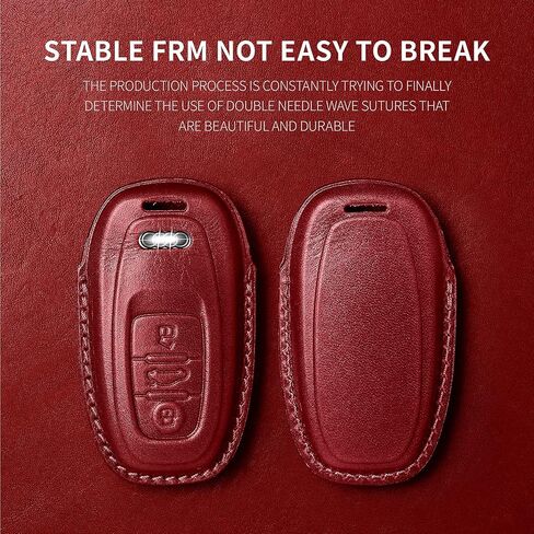 Tukellen Compatible with Audi Key Fob Cover Genuine Leather with Keychain,Leather Key Case Key Shell Compatible with Audi R8 Q5 Q7 S3 S4 S5 S6 S7 S8 SQ5 RS5 RS7 A4 A5 A6 A7 A8 Keyless Entry-Black in Saudi Arabia