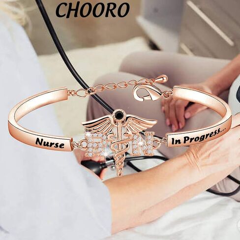 CHOORO Nurse in Progress Student Nurse Zircon Bracelet Nursing Student Jewelry Future Nurse Gift Nurse Graduation Jewelry in Saudi Arabia