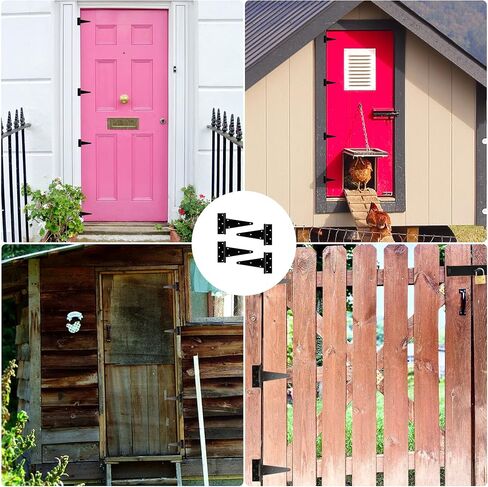 6 Inch Heavy Duty T-Strap Shed Door Hinges,4 Pack Gate Strap Hinges Black FenceTee Hinge for Outdoor Wood Gates,Shed Door,Barn Door,Wrought Hardware for Wooden Fences,Yard,Barn Door,Rustproof in Saudi Arabia