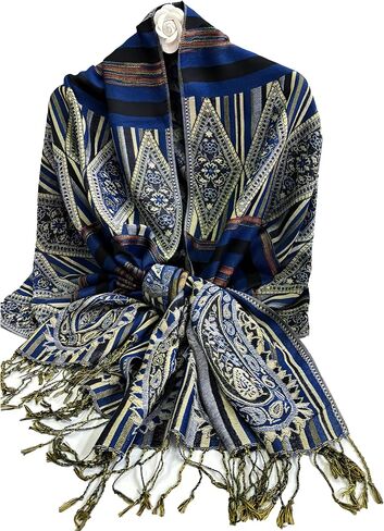 Women's Scarf Pashmina Shawl Wraps Soft Silky Vintage Pattern Multi Purpose Scarves for Evening Wedding Party in Saudi Arabia