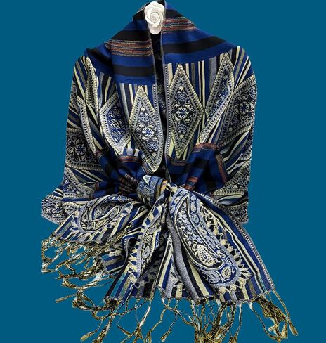 Women's Scarf Pashmina Shawl Wraps Soft Silky Vintage Pattern Multi Purpose Scarves for Evening Wedding Party in Saudi Arabia