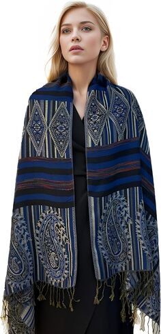 Women's Scarf Pashmina Shawl Wraps Soft Silky Vintage Pattern Multi Purpose Scarves for Evening Wedding Party in Saudi Arabia