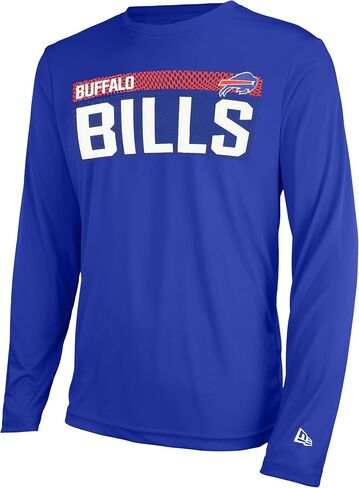 New Era NFL Men's Grids Dri-Tek Cool Heathered Grey Long Sleeve T-Shirt, Adult Football Tagless T-Shirt in Saudi Arabia