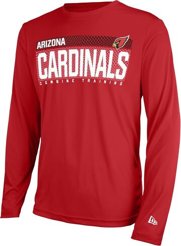 New Era NFL Men's Grids Dri-Tek Cool Heathered Grey Long Sleeve T-Shirt, Adult Football Tagless T-Shirt in Saudi Arabia