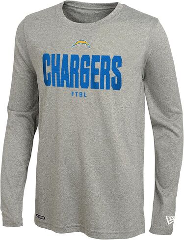 New Era NFL Men's Grids Dri-Tek Cool Heathered Grey Long Sleeve T-Shirt, Adult Football Tagless T-Shirt in Saudi Arabia