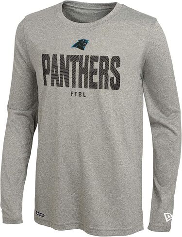 New Era NFL Men's Grids Dri-Tek Cool Heathered Grey Long Sleeve T-Shirt, Adult Football Tagless T-Shirt in Saudi Arabia