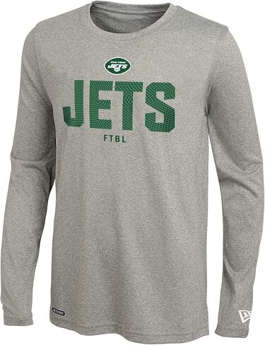 New Era NFL Men's Grids Dri-Tek Cool Heathered Grey Long Sleeve T-Shirt, Adult Football Tagless T-Shirt in Saudi Arabia