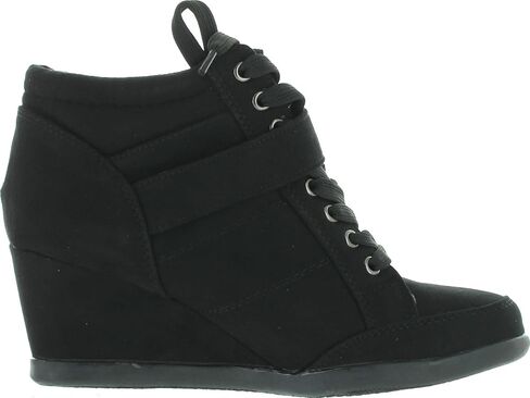 Forever Link Women's Fashion Glitter High Top Lace Up Wedge Sneaker Shoes in Saudi Arabia