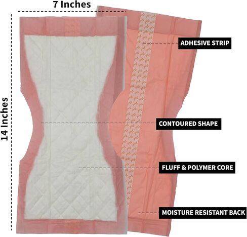Extra Large Super-Absorbent Contoured Hospital Style Pad Liners - 7"X14" - Maternity Pads- Incontinence Liners (20) in Kuwait
