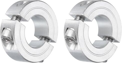 uxcell 2 قطعة مشبك مزدوج على طوق عمود لعمود 3/4 بوصة، طوق تثبيت من قطعتين 1-1/2 بوصة OD، سمك 1/2 بوصة، مجموعة سبائك الألومنيوم مشبك طوق مقسم المسمار in Kuwait