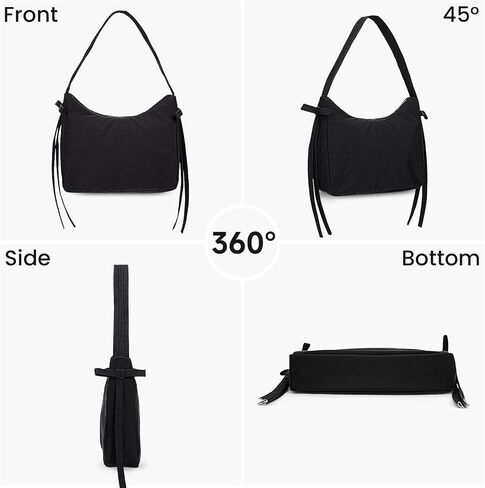 Nylon Crescent Bag Coquette Bow Purse for Women Y2K Purse Red Shoulder Bag Cute Bow Tie Tote Handbag Underarm Bag in Saudi Arabia
