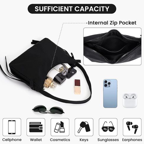 Nylon Crescent Bag Coquette Bow Purse for Women Y2K Purse Red Shoulder Bag Cute Bow Tie Tote Handbag Underarm Bag in Saudi Arabia
