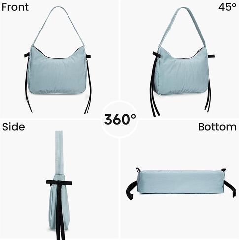 Nylon Crescent Bag Coquette Bow Purse for Women Y2K Purse Red Shoulder Bag Cute Bow Tie Tote Handbag Underarm Bag in Saudi Arabia