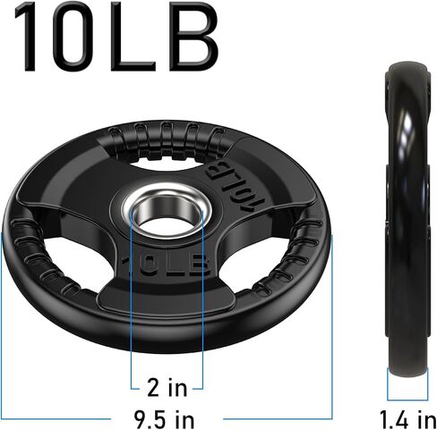 Olympic Rubber Grip Plates for Barbell, 2-Inch Weight Plates for Weight lifting and Strength Weights Training in Home & Gym in Saudi Arabia