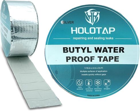 Holotap 1Pcs Waterproof Aluminum Butyl Tape (2in x 33ft), Rv Tape Sealant Waterproof,Waterproof Tape for leaks,Butyl Sealant Tape,Multi-Use Repair for RV, Roof, Leaks, Seals,and More in Kuwait