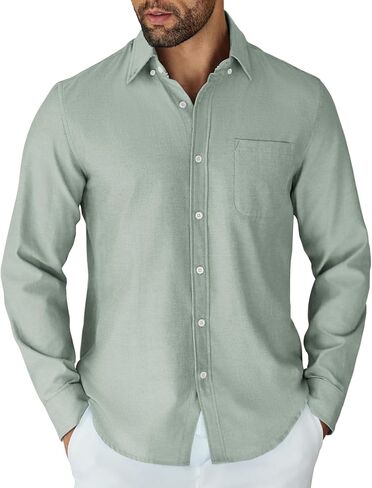 COOFANDY Mens Long Sleeve Button Down Shirt Casual Untucked Shirts for Men Oxford Dress Shirts in Saudi Arabia