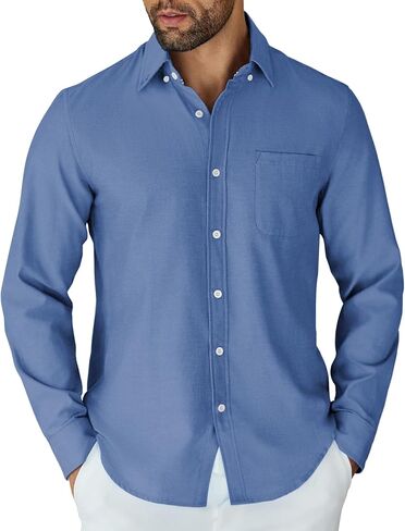 COOFANDY Mens Long Sleeve Button Down Shirt Casual Untucked Shirts for Men Oxford Dress Shirts in Saudi Arabia