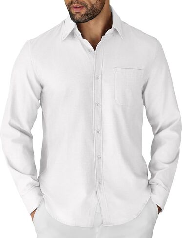 COOFANDY Mens Long Sleeve Button Down Shirt Casual Untucked Shirts for Men Oxford Dress Shirts in Saudi Arabia