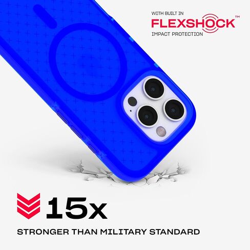 Tech21 EvoCheck لهاتف iPhone 16 Pro متوافق مع MagSafe - حافظة حماية من الصدمات - باللون الأزرق الكوبالت in Saudi Arabia