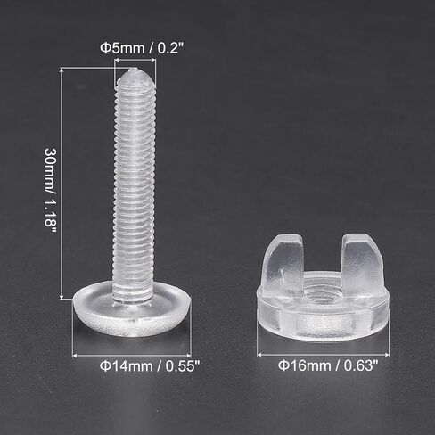 PATIKIL 22mm Chicago Screws, 10 Sets Plastic Binding Post Chicago Screw Screw Rivets Post for Acrylic Display Stand Scrapbook Photo Albums, Clear in Saudi Arabia