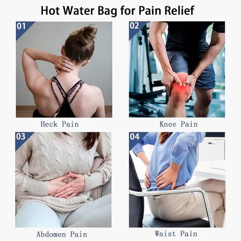 Hot Water Bottle with Cover, HEYPORK Silicone Hot Water Bag for Pain Relief, Cramps, Back, Neck, Feet, Menstrual Cramps (Short, Gray) in Saudi Arabia