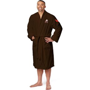Northwest The Company Official NFL Cleveland Browns S/M Silk Touch Bath Robe with Number, Brown, 25" x 47"