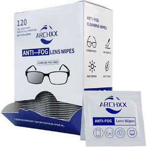 Anti Fog Wipes for Glasses, 120 Count,Pre-Moistened Cleaning Wipes,Lens Cleaner, Lens Wipes for Eyeglasses,Sunglasses,Goggles,Screen,Phone,Individually Wrapped Eye Glasses Cleaner Wipes&Lens Wipes