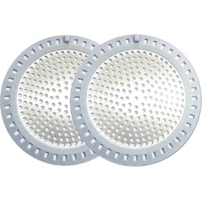 2PCS Shower Drain Hair Catcher/Strainer/Cover/Filter/Trap, Bathtub Catcher, Stopper for Stall Drain/Bathroom Floor Drain, Stainless Steel and Silicone Shield