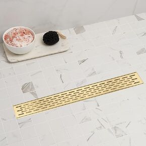 Sharp-tec Shower Drain, 32 inch Linear Shower Drain, Brushed 304 Stainless Steel Rectangular Shower Floor Drain with Adjustable Leveling Feet, Hair Strainer, cUPC Certified, ST-096-32S