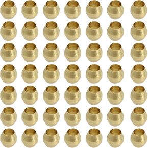 50PCS 1/8 Inch Brass Compression Sleeve Ferrules, Compression Ferrules Tube Fitting for Air, Fuel, Water, Oil Pipe