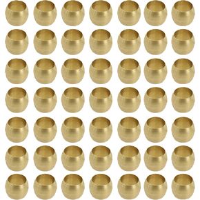 50PCS 1/8 Inch Brass Compression Sleeve Ferrules, Compression Ferrules Tube Fitting for Air, Fuel, Water, Oil Pipe