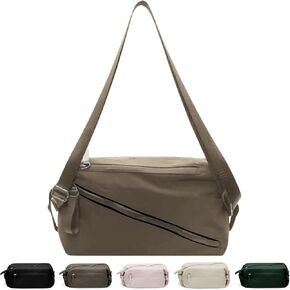 Small Gym Bag, Stylish Compact Sports Bag, Mini Duffle Bag, Nylon Crossbody Bags for Women Men, Weekender Bags, Suitable For Gym Work Fitness Yoga Travel 3 in 1 Sling Bags (Black)